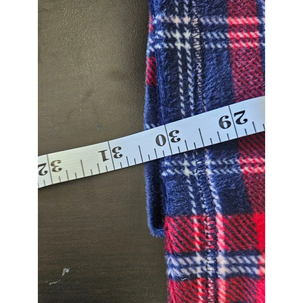 Nautica Pajama Set M Plaid Navy Red Stretch Sleepwear NWT Cozy Holiday‎